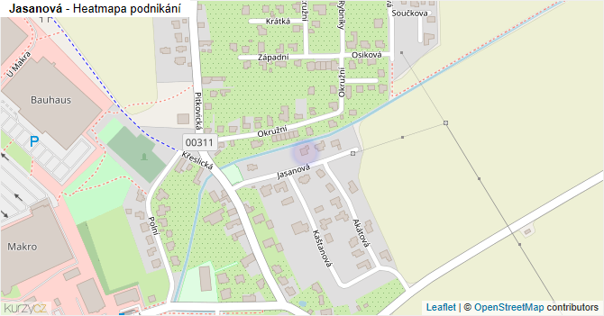 Jasanová - mapa podnikání