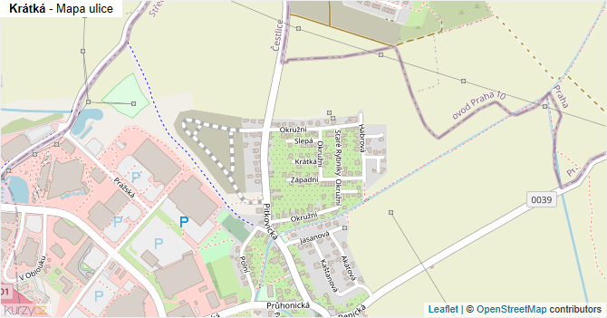 Krátká - mapa ulice