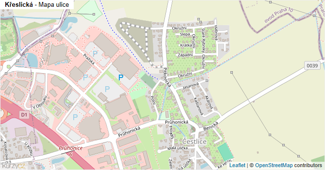 Křeslická - mapa ulice