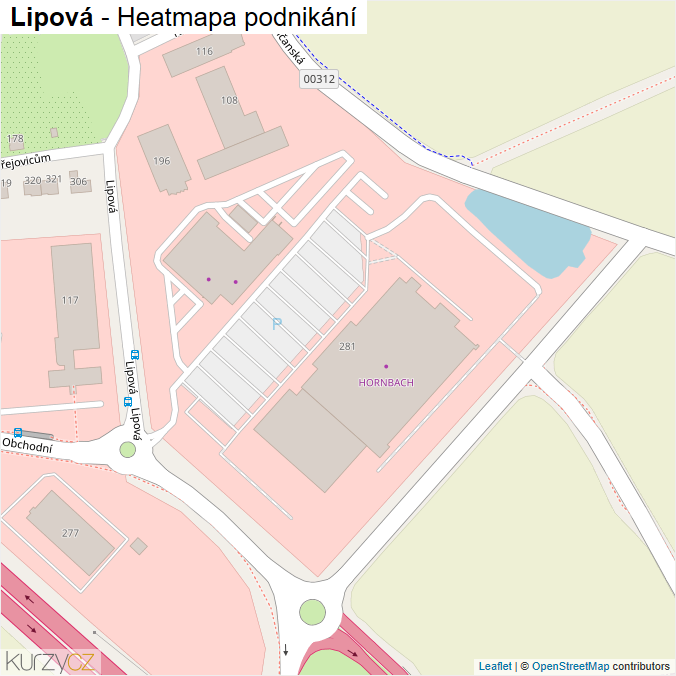 Mapa Lipová - Firmy v ulici.