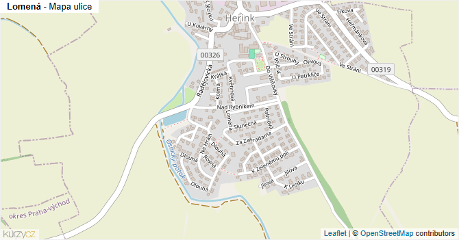 Lomená - mapa ulice