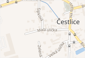 Malá ulička v obci Čestlice - mapa ulice