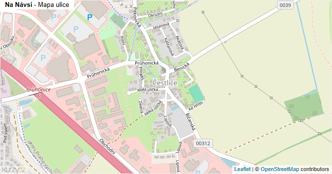 Na Návsi - mapa ulice
