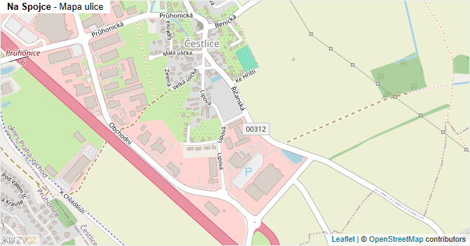 Na Spojce - mapa ulice
