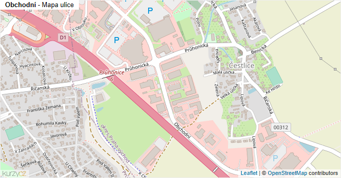 Obchodní - mapa ulice