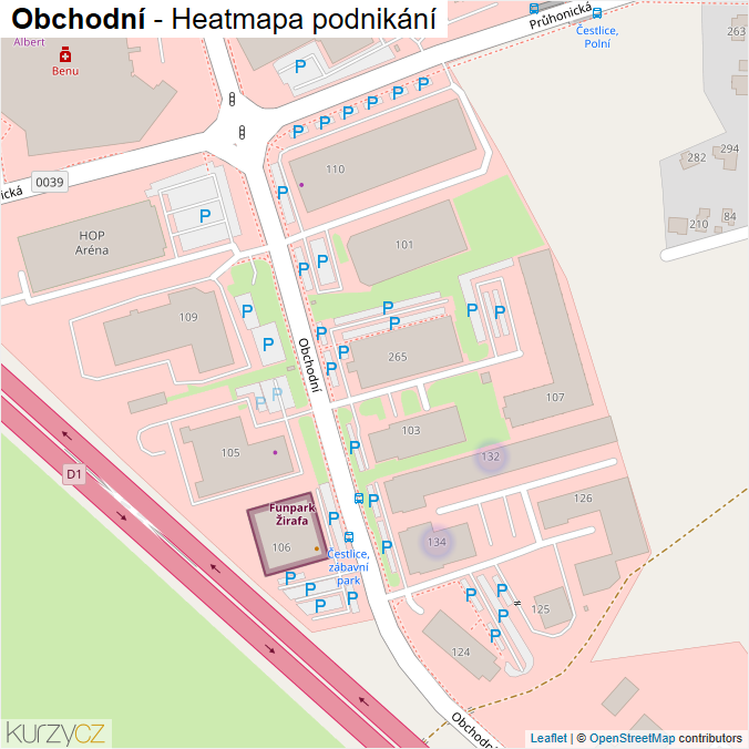 Mapa Obchodní - Firmy v ulici.