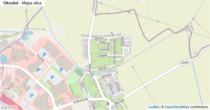 Okružní - mapa ulice