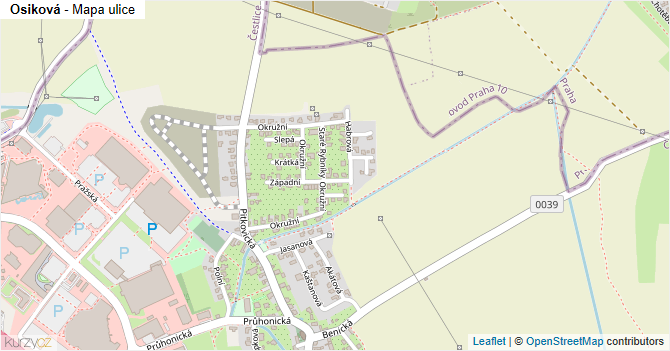 Osiková - mapa ulice