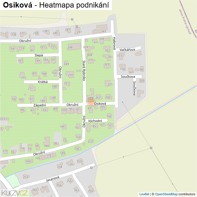 Mapa Osiková - Firmy v ulici.