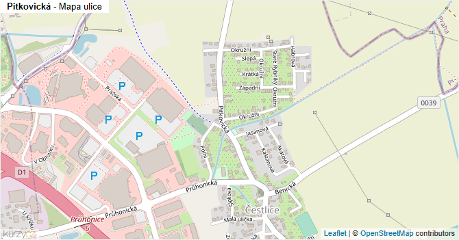 Pitkovická - mapa ulice