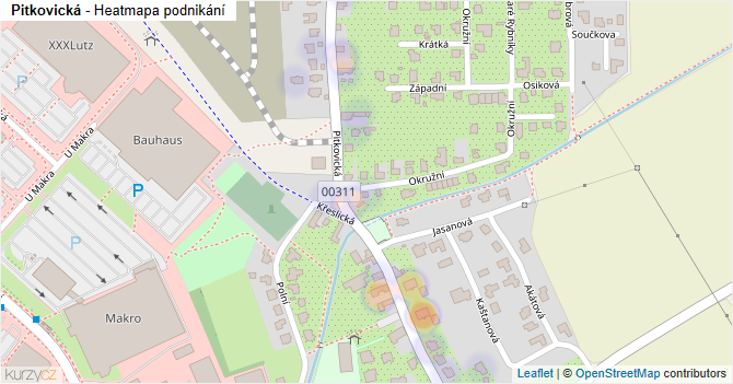 Pitkovická - mapa podnikání
