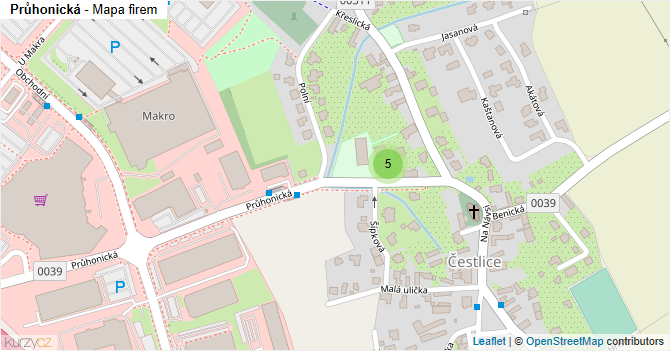 Průhonická - mapa firem