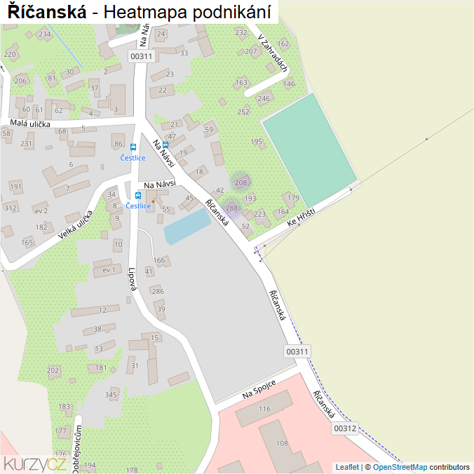 Mapa Říčanská - Firmy v ulici.