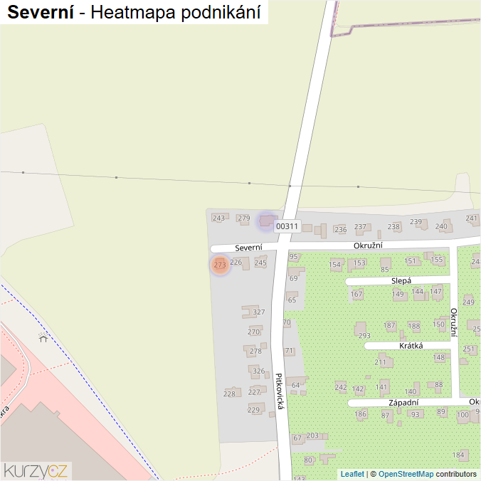 Mapa Severní - Firmy v ulici.