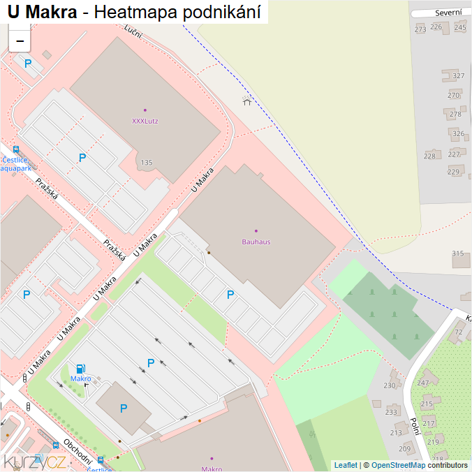 Mapa U Makra - Firmy v ulici.