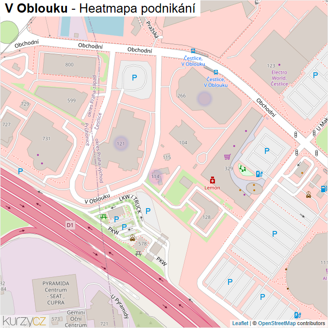 Mapa V Oblouku - Firmy v ulici.