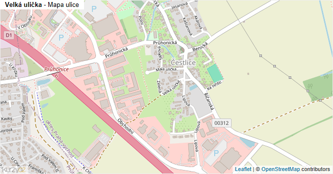 Velká ulička - mapa ulice