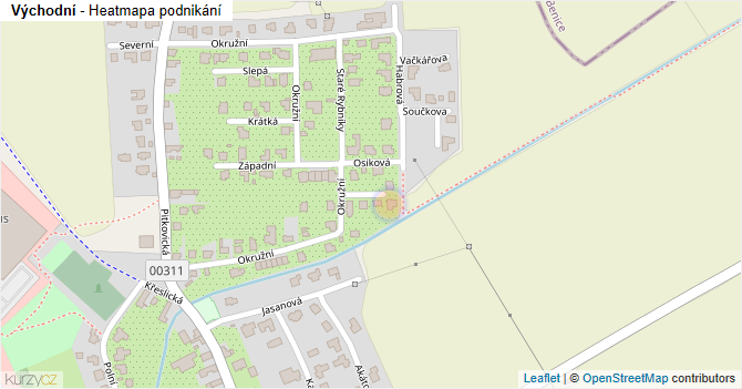 Východní - mapa podnikání