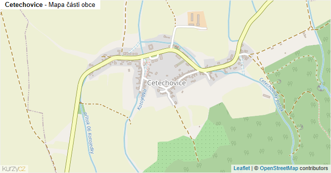 Cetechovice - mapa části obce