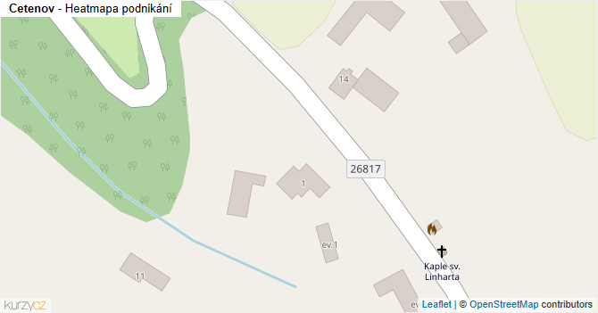Cetenov - mapa podnikání