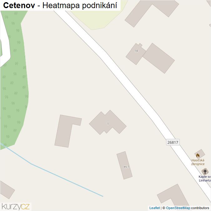Mapa Cetenov - Firmy v obci.