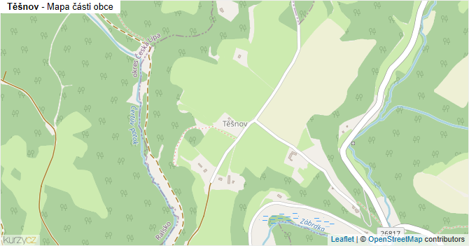 Těšnov - mapa části obce