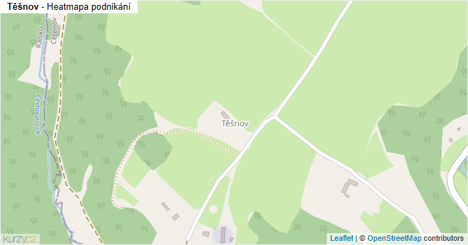 Těšnov - mapa podnikání