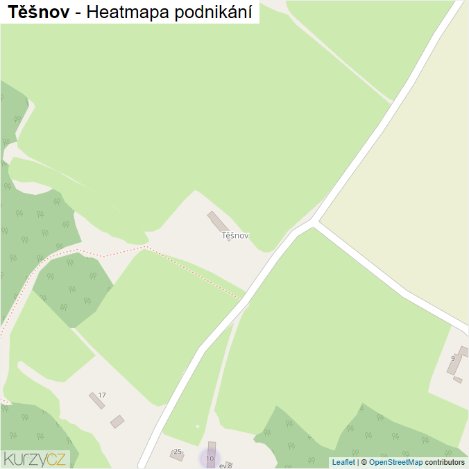 Mapa Těšnov - Firmy v části obce.