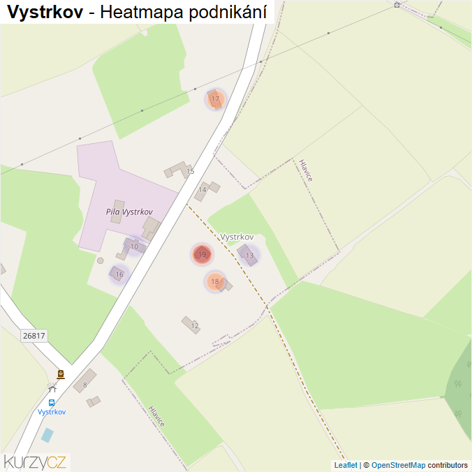 Mapa Vystrkov - Firmy v části obce.