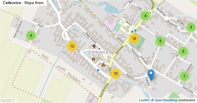 Cetkovice - mapa firem