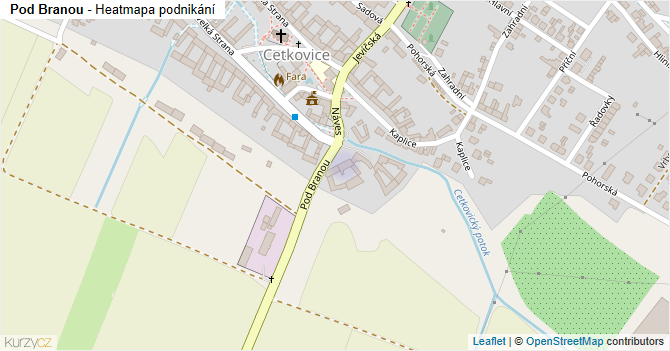 Pod Branou - mapa podnikání
