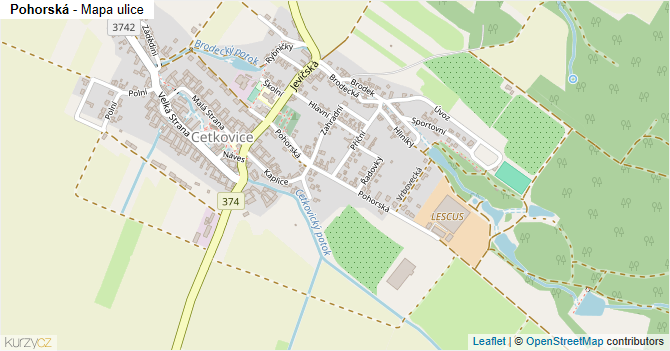Pohorská - mapa ulice