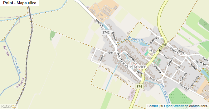 Polní - mapa ulice
