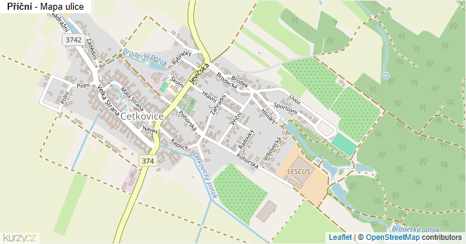 Příční - mapa ulice