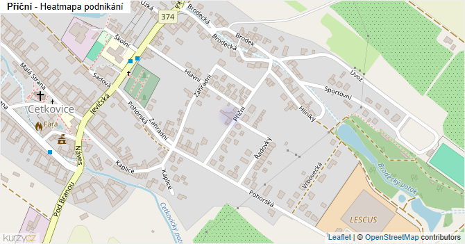Příční - mapa podnikání