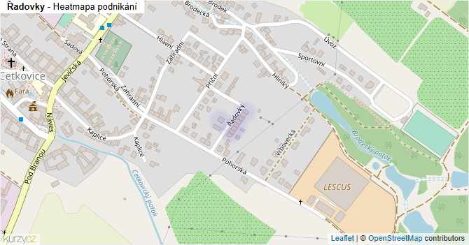 Řadovky - mapa podnikání