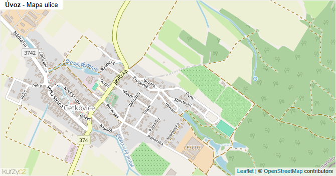Úvoz - mapa ulice