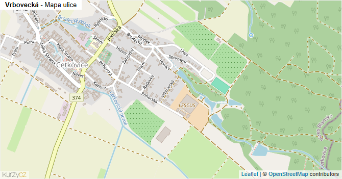 Vrbovecká - mapa ulice