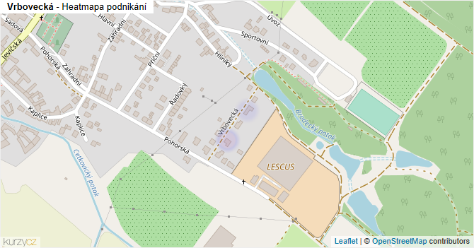 Vrbovecká - mapa podnikání