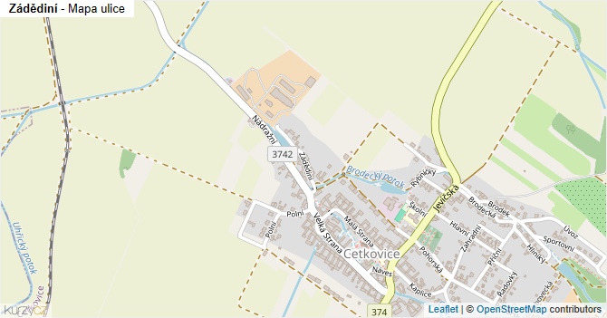Zádědiní - mapa ulice