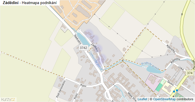 Zádědiní - mapa podnikání