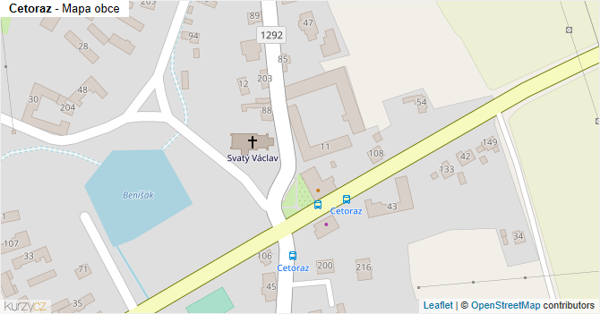 Cetoraz - mapa obce