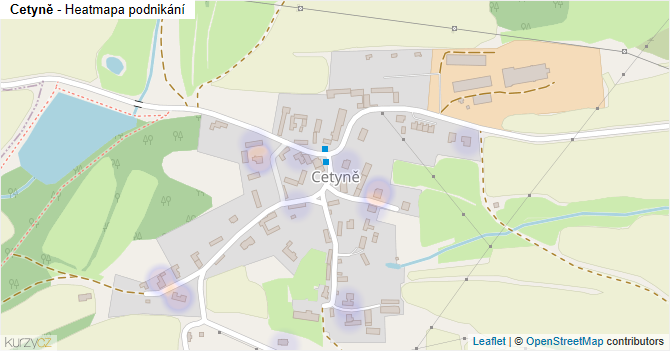 Cetyně - mapa podnikání