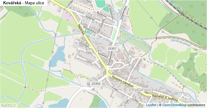 Kovářská - mapa ulice