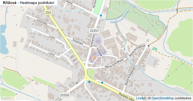 Křížová - mapa podnikání