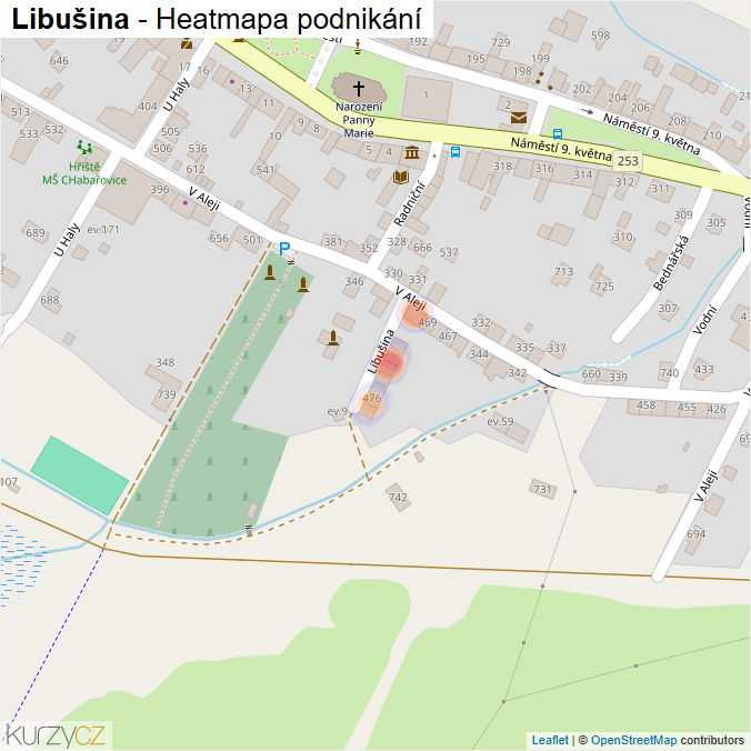 Mapa Libušina - Firmy v ulici.