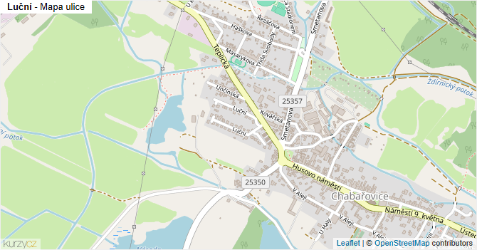 Luční - mapa ulice
