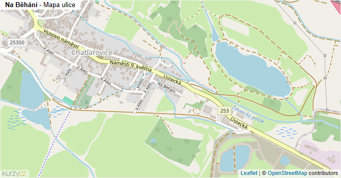 Na Běhání - mapa ulice