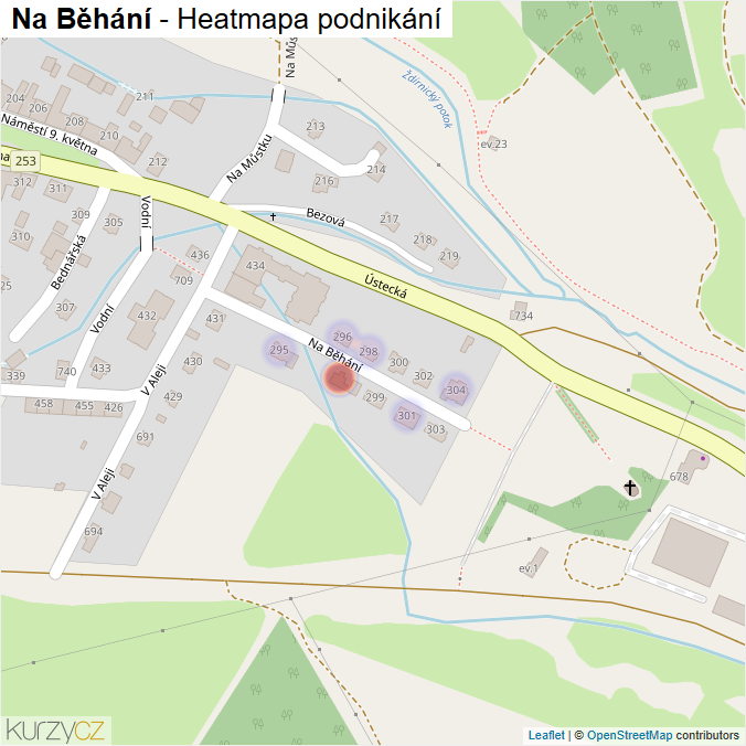 Mapa Na Běhání - Firmy v ulici.