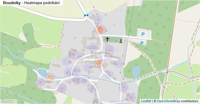 Roudníky - mapa podnikání